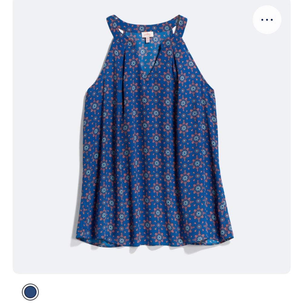 pixley Blue and Orange Floral Blouse
